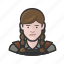 avatar, blacksmith, female, millennial, user, woman 