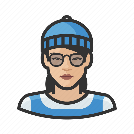 Asian, avatar, beanie, hipster, millennial, user, woman icon - Download on Iconfinder