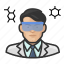asian, avatar, chemist, male, man, scientist, user 