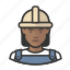 construction, female, black woman, black girl, avatar, user 