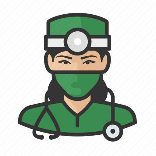 Asian, avatar, doctor, female, healthcare, surgeon, user icon - Download on Iconfinder