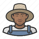 avatar, farmers, male, man, overalls, straw hat, user