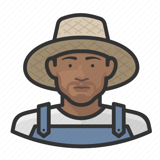 Avatar, farmers, male, man, overalls, straw hat, user icon - Download on Iconfinder