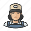 asian, avatar, baseball cap, farmhand, female, overalls, user 