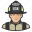 asian, avatar, firefighter, male, man, user 