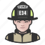 avatar, female, firefighter, user, woman 