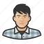 asian, avatar, flannel, male, man, user 