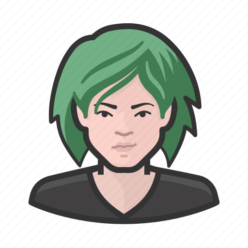 Avatar, female, green hair, millennial, user, woman icon - Download on Iconfinder