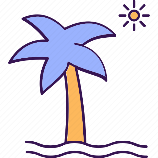 Tropical place, island, beach, trees, vacation icon - Download on Iconfinder