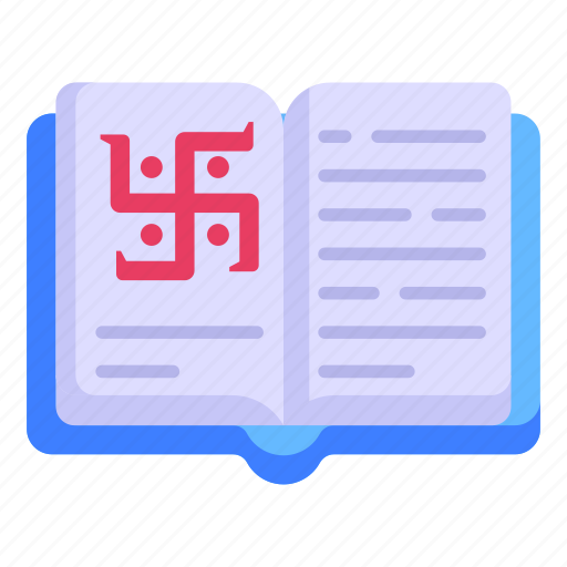 Hindu book, diwali book, swastika book, holy book, religious book icon - Download on Iconfinder