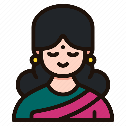 Indian, woman, avatar, diwali, cultures, asian, people icon - Download on Iconfinder