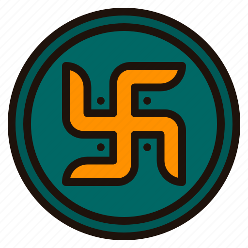 Swastika, diwali, sign, india, hinduism, religion icon - Download on Iconfinder