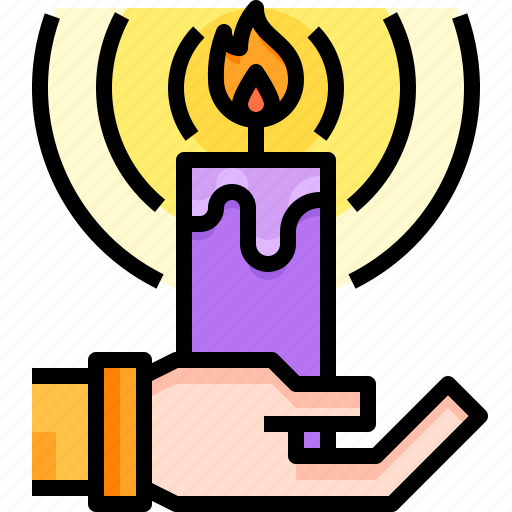 Hand, decoration, candle, light icon - Download on Iconfinder