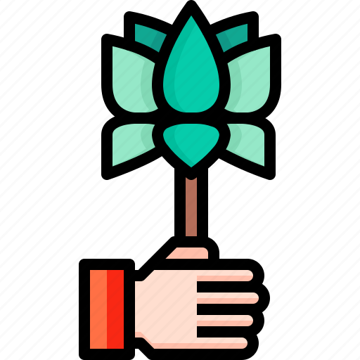 Hand, lotus, hinduism, flower icon - Download on Iconfinder