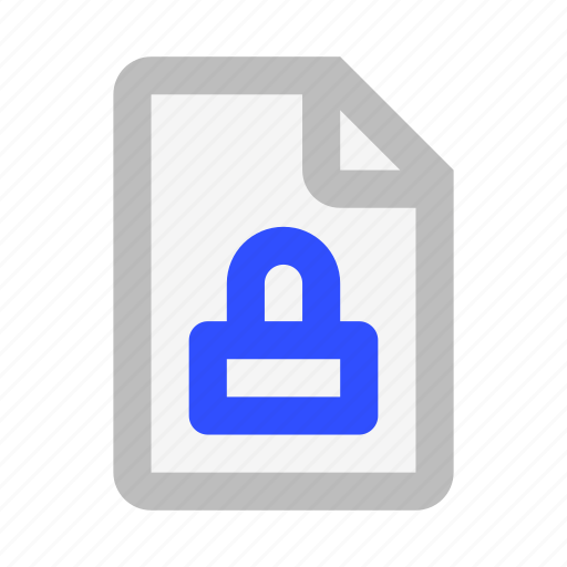 Document, extension, file, format, lock, paper icon - Download on Iconfinder