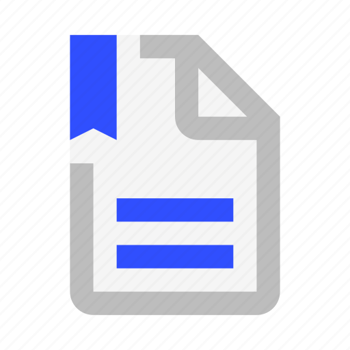 Bookmark, document, file, paper, text icon - Download on Iconfinder