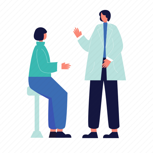 Doctor, patient, check up, person, medicine, illustration, woman illustration - Download on Iconfinder