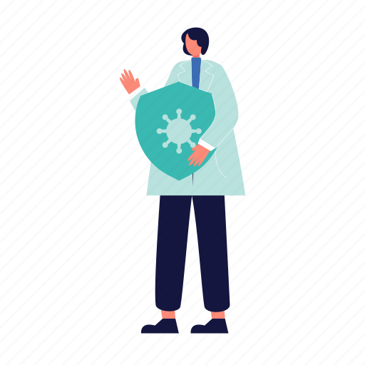 Doctor, patient, anti body, person, medicine, illustration, woman illustration - Download on Iconfinder
