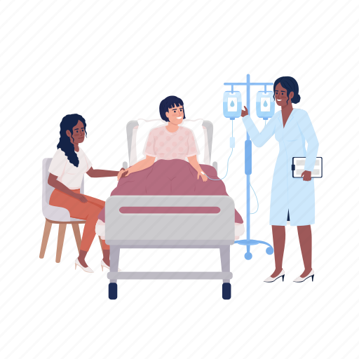 Doctor visiting patient, consultation, examination, hospital illustration - Download on Iconfinder