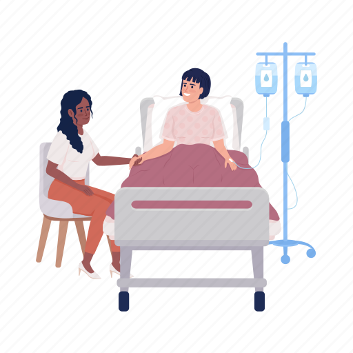 Visiting ill friend, recovery, hospital, patient illustration - Download on Iconfinder