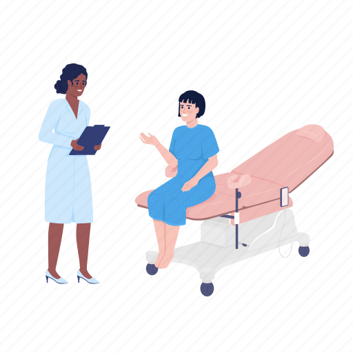 Woman at gynecologists, gynecologist appointment, gynecology, examination illustration - Download on Iconfinder