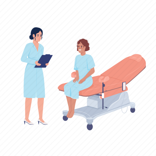 Patient at gynecologists, gynecologist consultation, doctor and patient, gynecology illustration - Download on Iconfinder