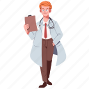 doctor, medical, standing, professional, man, stethoscope, uniform, physician, report 