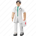 doctor, kit, character, professional, health, pose, medical, tool, aid 
