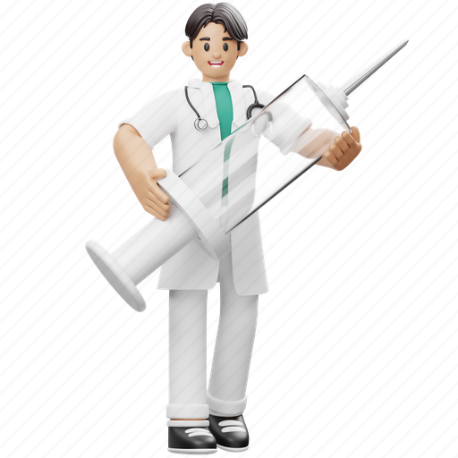 Doctor, injections, character, health, pose, medical, profession 3D illustration - Download on Iconfinder