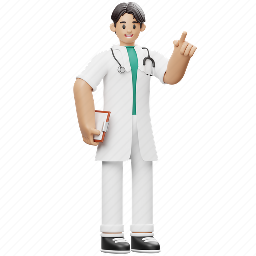 Explain, doctor, character, professional, health, pose, medical 3D illustration - Download on Iconfinder