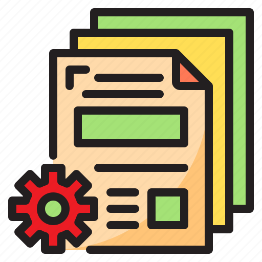 Document, file, format, gear, setting icon - Download on Iconfinder