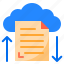 cloud, document, file, paper, transfer 