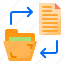 document, files, folder, paper, transfer 