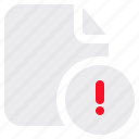 file, warning, alert, document, security