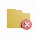 delete, folder, file, front, document, cancel, archive, trash, remove 