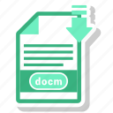 docm, document, extension, format, paper 