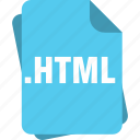 blue, extension, file, html, hypertext markup language file, page, type