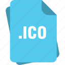 blue, extension, file, ico, page, type
