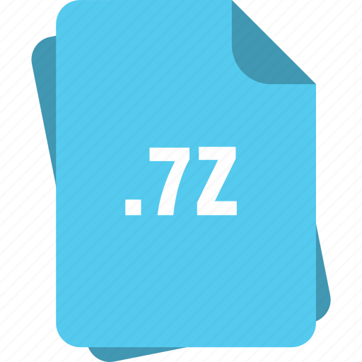 Blue, extension, file, page, type, 7z icon - Download on Iconfinder