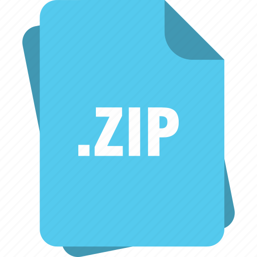 Blue, extension, file, page, type, zip icon - Download on Iconfinder