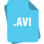 avi, blue, extension, file, page, type 