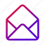 mail, open, inbox, read, communication 