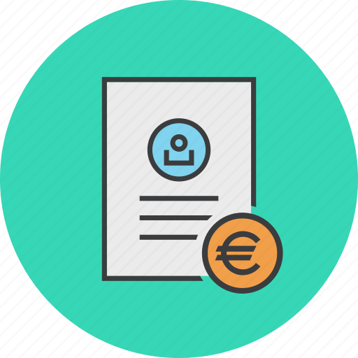 Account statement, banking, document, euro, report, trade, user icon - Download on Iconfinder