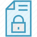 document, file, lock, page, paper, private, secure file