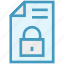 document, file, lock, page, paper, private, secure file 