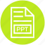 document, document list, extension, file, format, page, ppt 