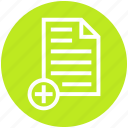 document, document list, file, page, paper, plus, text