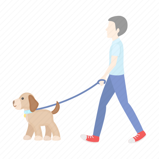 Care, dog, leash, man, pet, walk icon - Download on Iconfinder