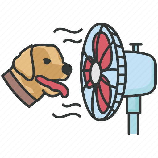 Summer, dog, domestic, hot, cool breeze icon - Download on Iconfinder