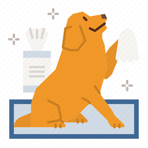 Dog, care, kennel, clean, wipe, paw, pet icon - Download on Iconfinder